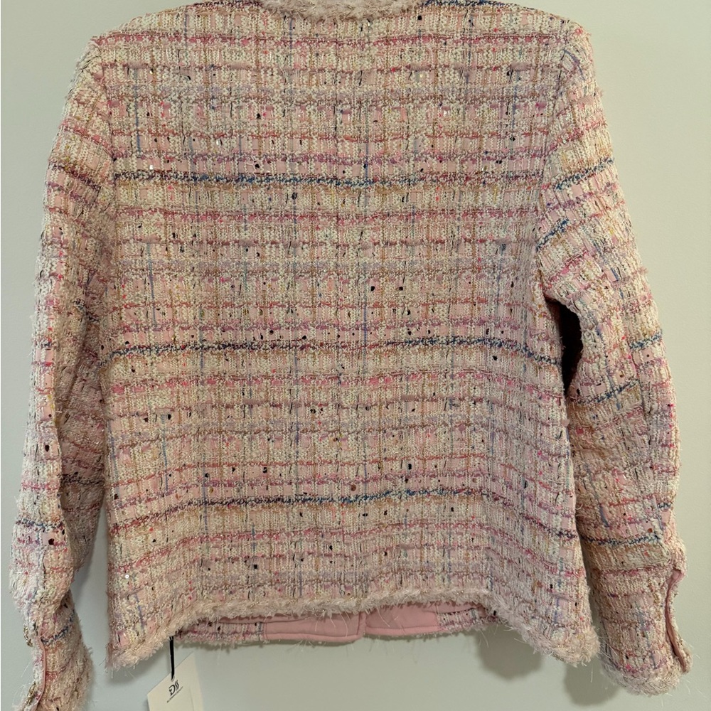 *NWT* Pink Tweed Women's Jacket with Metallic Thread & Fancy Buttons - Picture 4 of 14